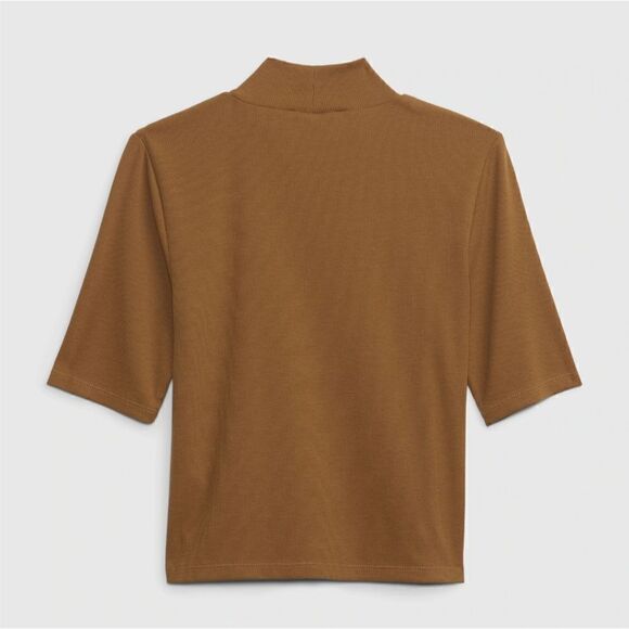 New With Tag Girls Gap Teen Size 10 Ribbed Brown Short‎ Sleeve Turtleneck - Picture 2 of 8